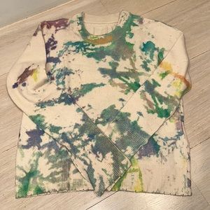 Tie dye Zadig and Voltaire rainbow cashmere sweater with bell sleeves